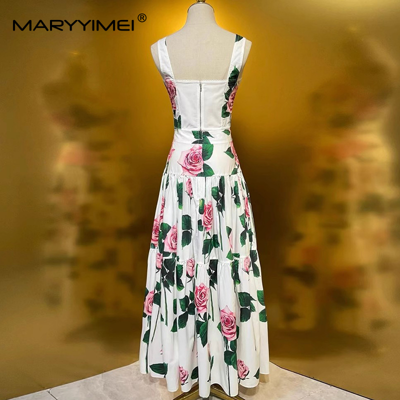 MARYYIMEI Floral-Print Pleated - Romper Floral Print บทวิจารณ์และราคา