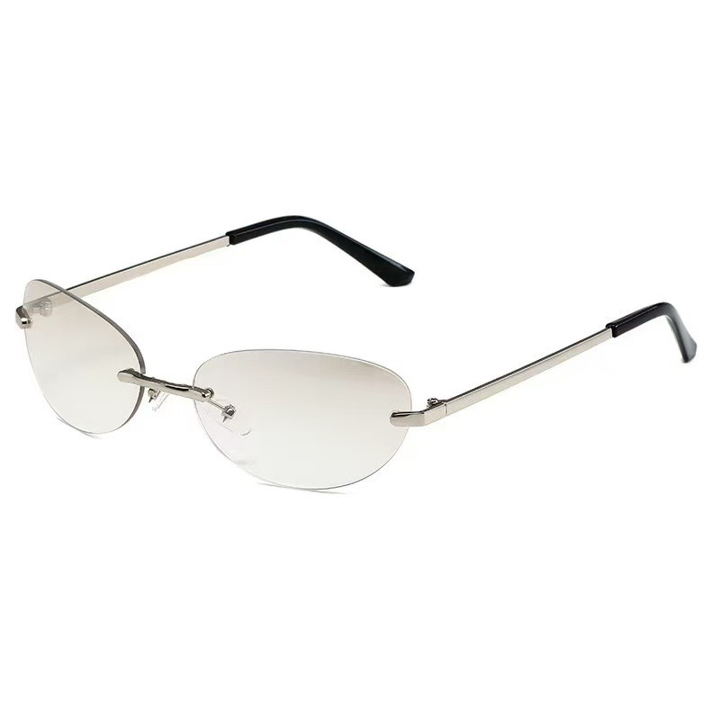 Rimless  Oval Sun Glasses for  - Sunglasses Cat Eye บทวิจารณ์และราคา