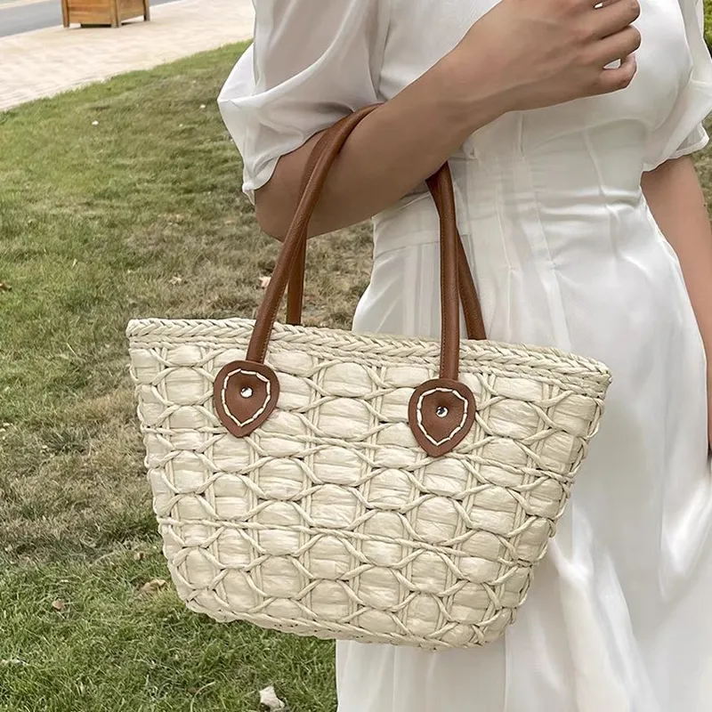 Retro European American woven  - Tote Bag Beach บทวิจารณ์และราคา