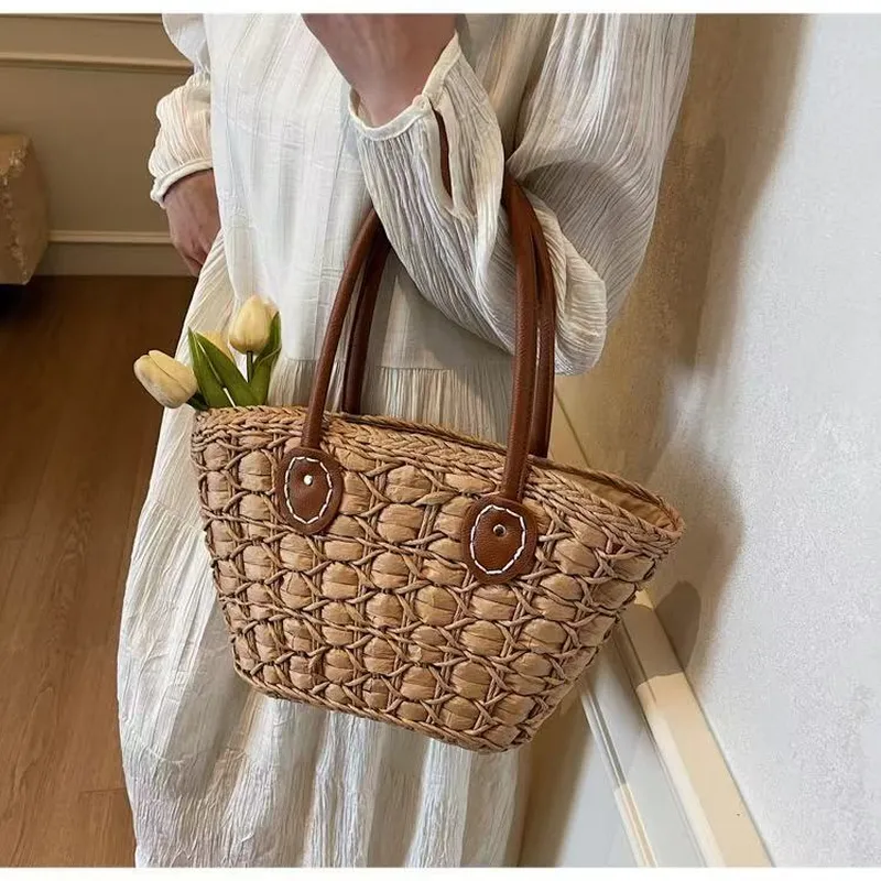 Retro European American woven  - Tote Bag Beach บทวิจารณ์และราคา