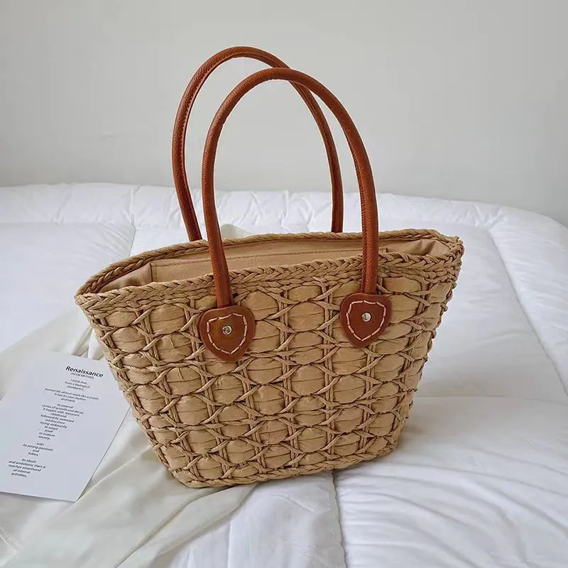 Retro European American woven  - Tote Bag Beach บทวิจารณ์และราคา