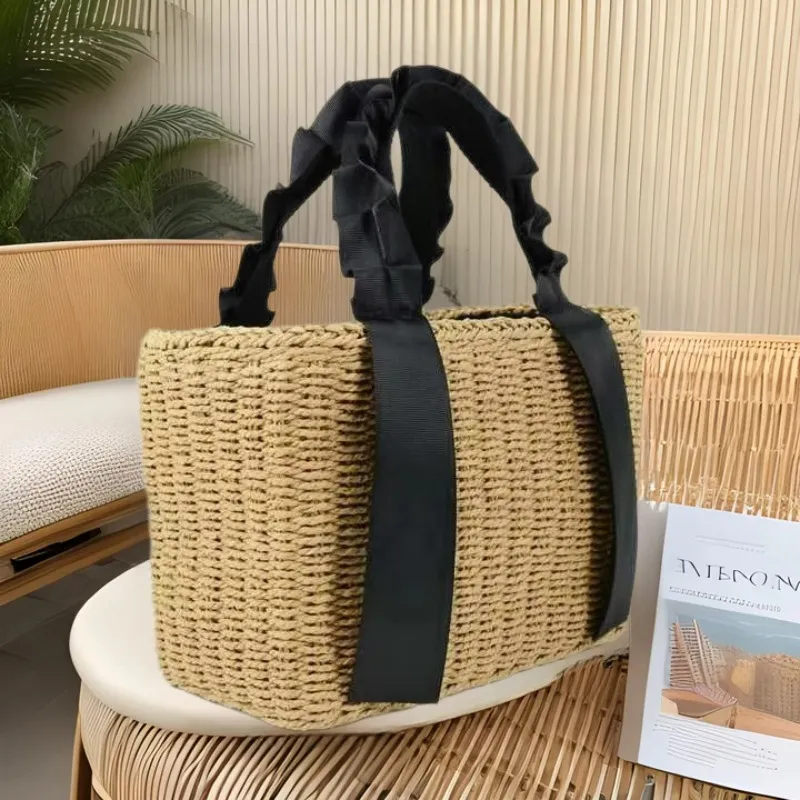 Straw Woven Handbag Summer Vac - Tote Bag Beach บทวิจารณ์และราคา
