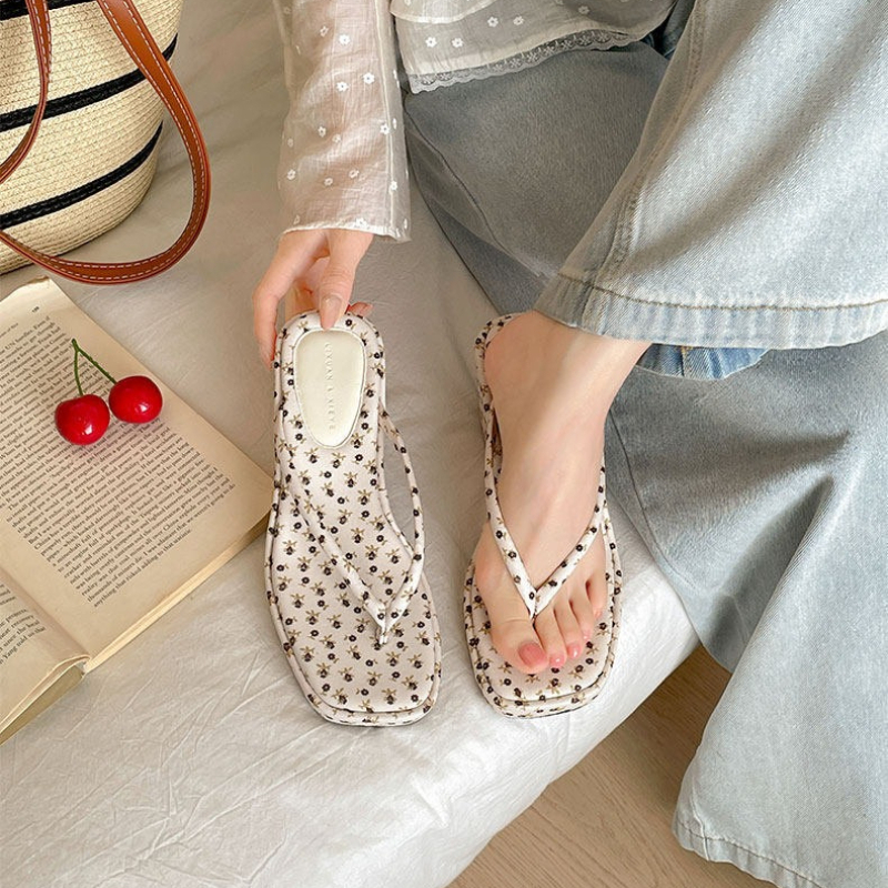 Women Platform Wedge Heel Slip - Romper Floral Print บทวิจารณ์และราคา