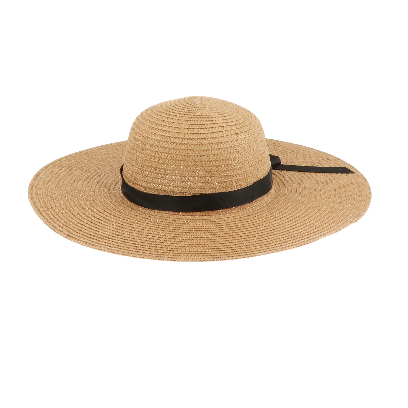 Women Wide Brim Straw Sun Hat  - Hat Floppy Wide บทวิจารณ์และราคา