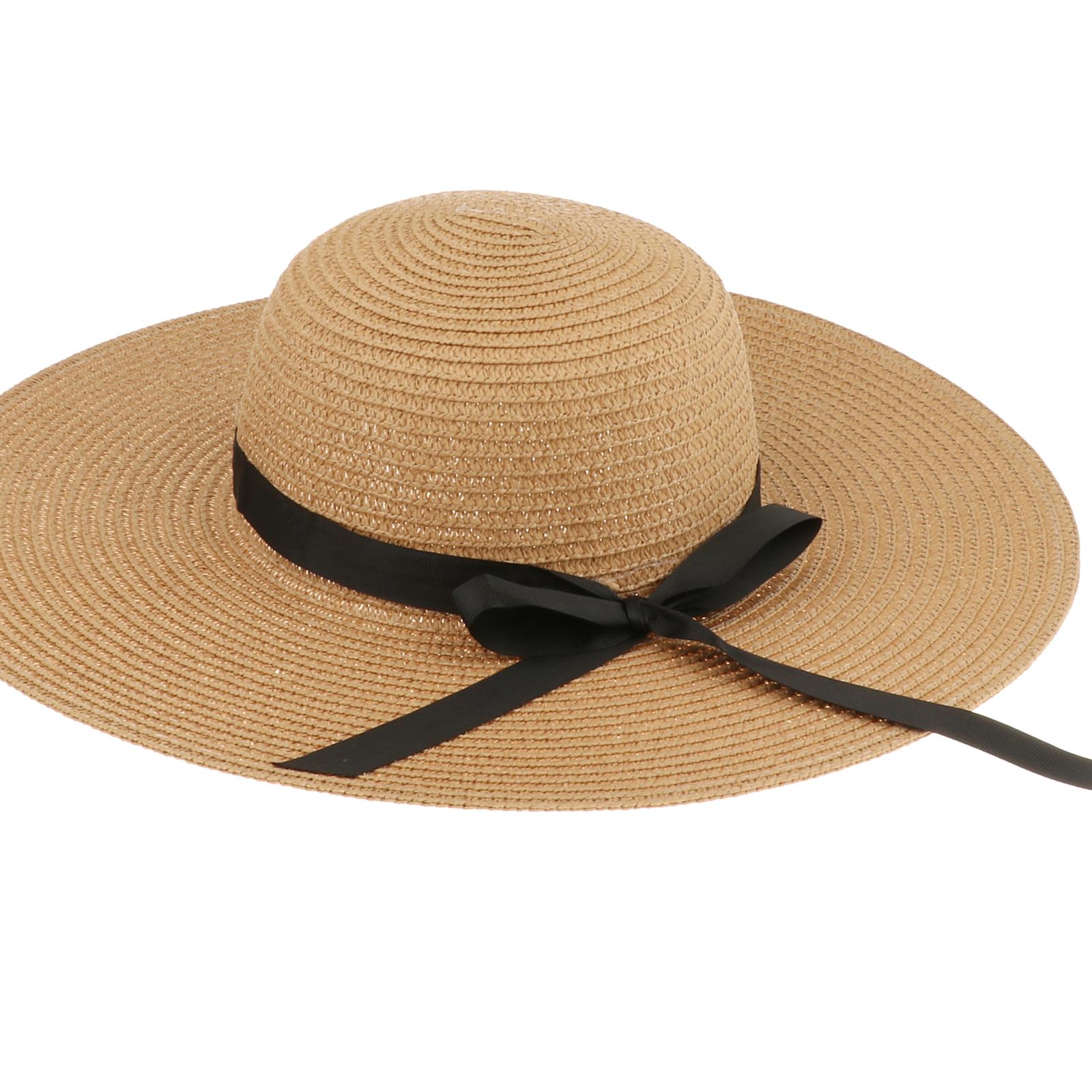 Women Wide Brim Straw Sun Hat  - Hat Floppy Wide บทวิจารณ์และราคา
