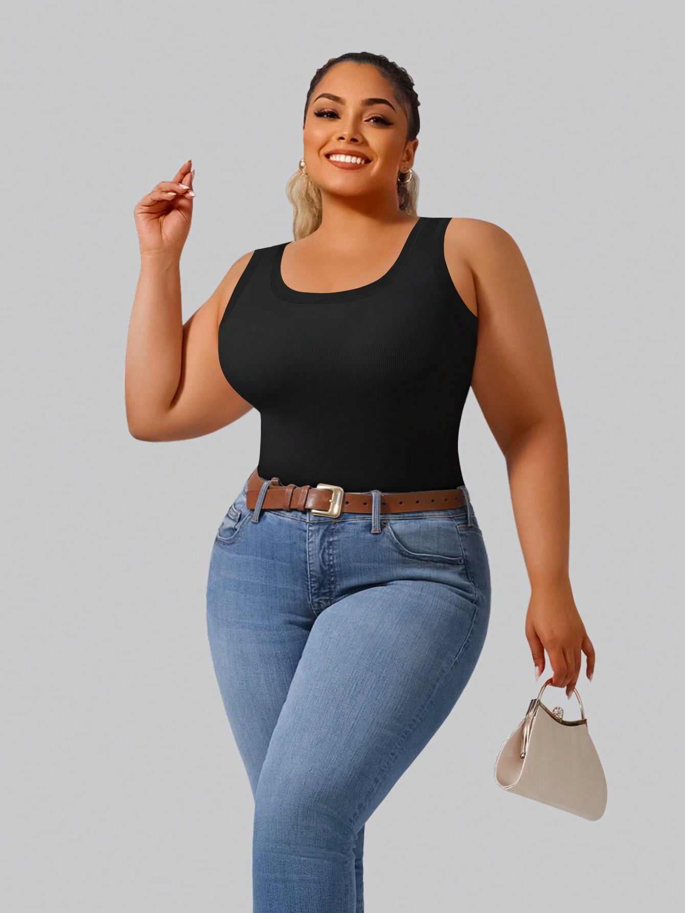 Plus Size Women's High Stretch - Crop Top Crochet บทวิจารณ์และราคา