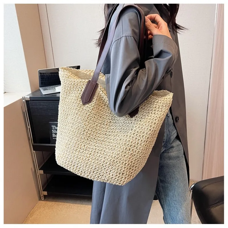 Women's handwoven straw tote b - Tote Bag Beach บทวิจารณ์และราคา