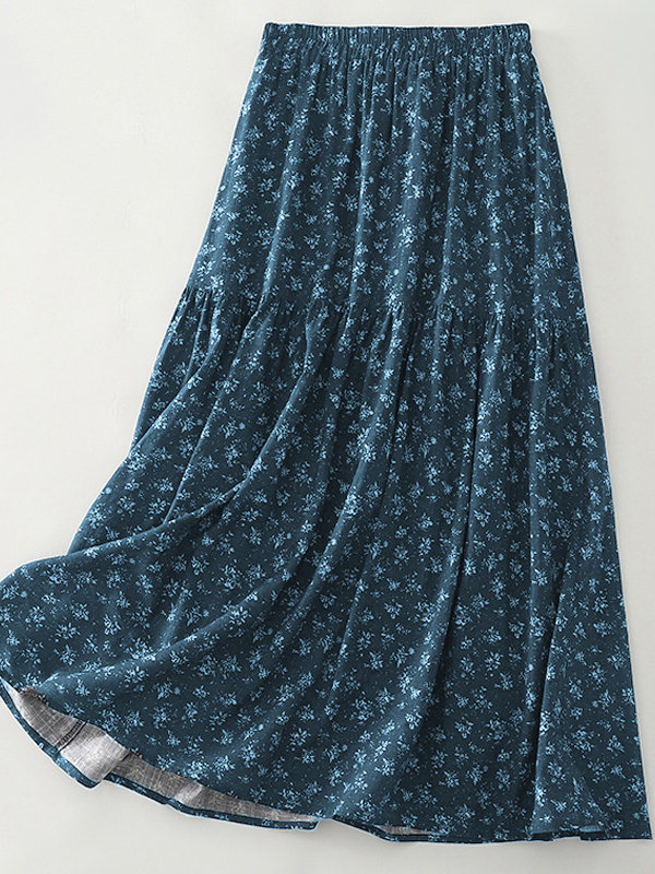 High Waist Floral Print Midi S - Midi Skirt Floral บทวิจารณ์และราคา