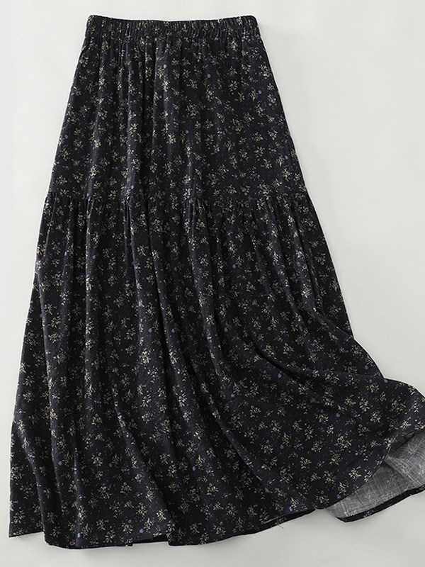 High Waist Floral Print Midi S - Midi Skirt Floral บทวิจารณ์และราคา