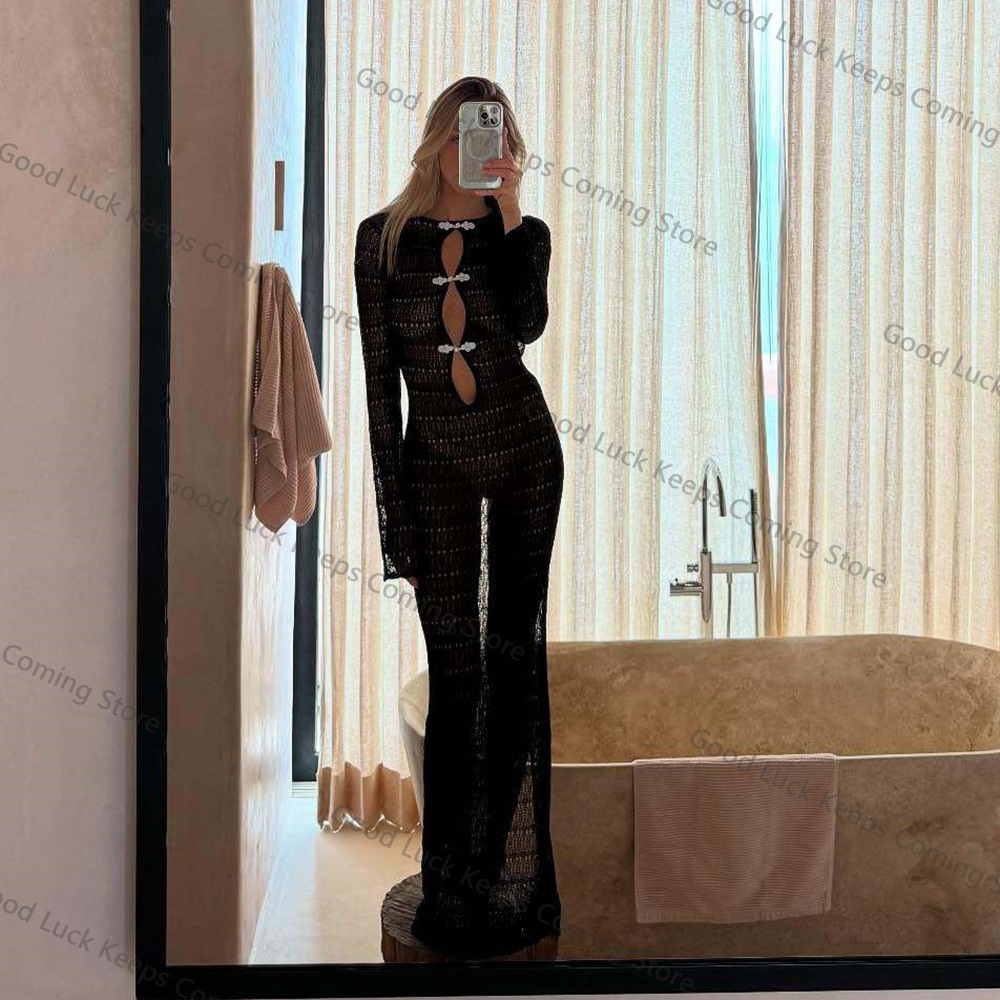 2025 Knitted Dress Backless Co - Cover Up Kaftan บทวิจารณ์และราคา